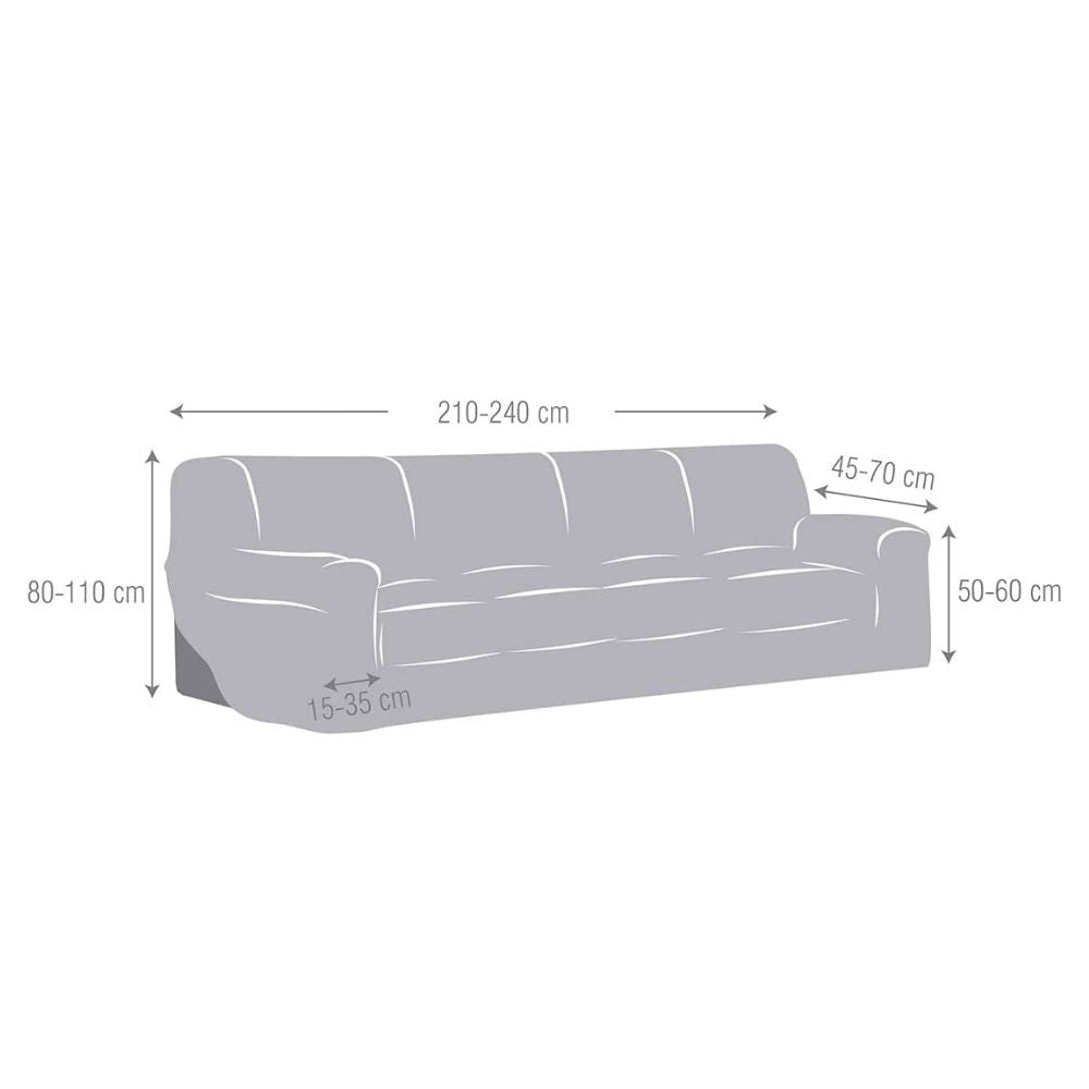 Elastischer Sofabezug 210/240 cm für 4-Sitzer Sofa grau - Troya