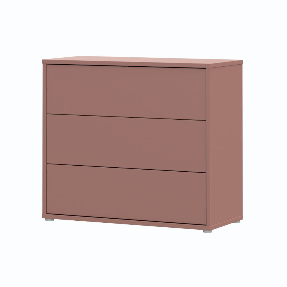 Commode 3 tiroirs couleur terre cuite 95x41.5x83 Medea