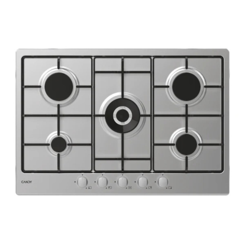 Piano cottura a gas 5 fuochi 75 cm inox Candy CHW74WX