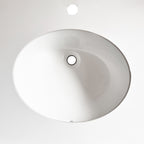 Lavabo da incasso con top in pietra sinterizzata e vasca in ceramica bianco lucido YJ12250