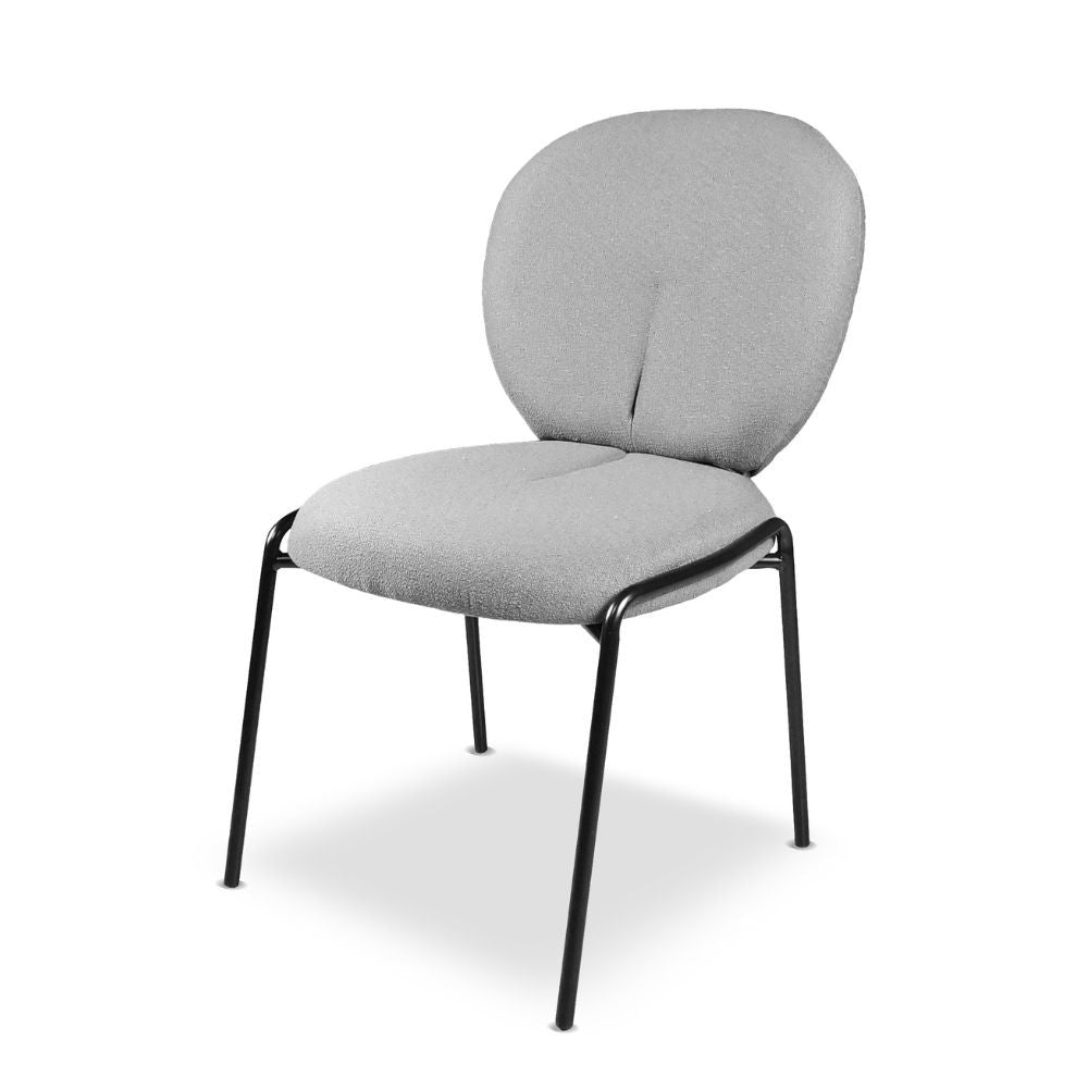 Lot de 2 chaises de salle à manger revêtues de tissu gris 53x94h cm - Sirio