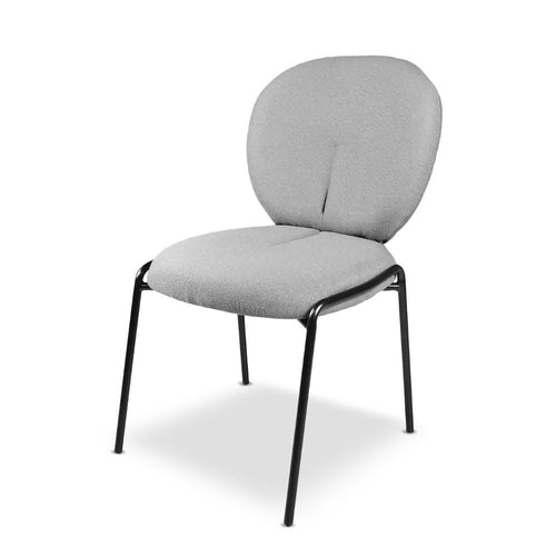 Set 2 Esszimmerstühle, Stoffbezug grau 53x94h cm - Sirio