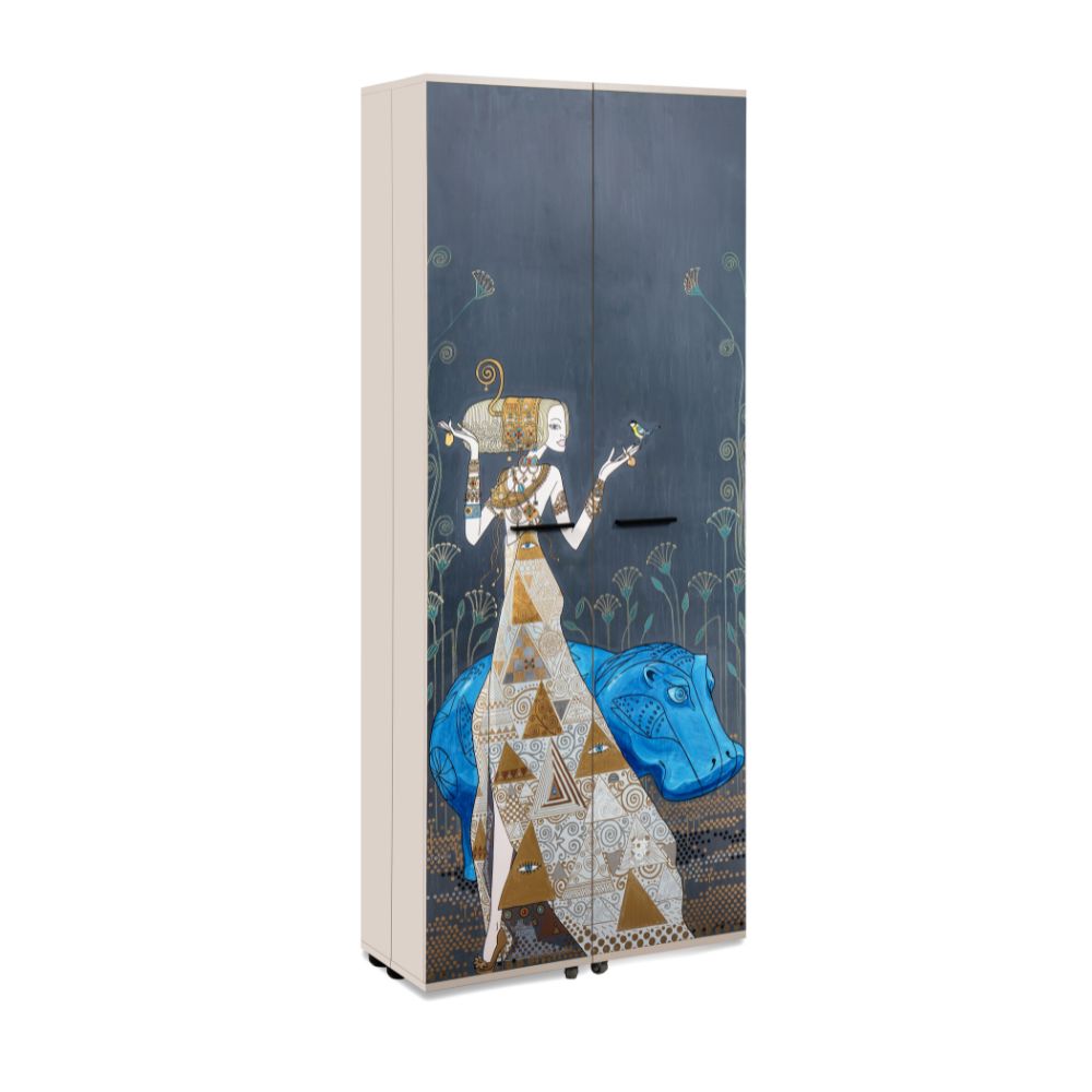Scarpiera 2 ante art collection Mauro Bergonzoli 74x34x181,5h Hippo02