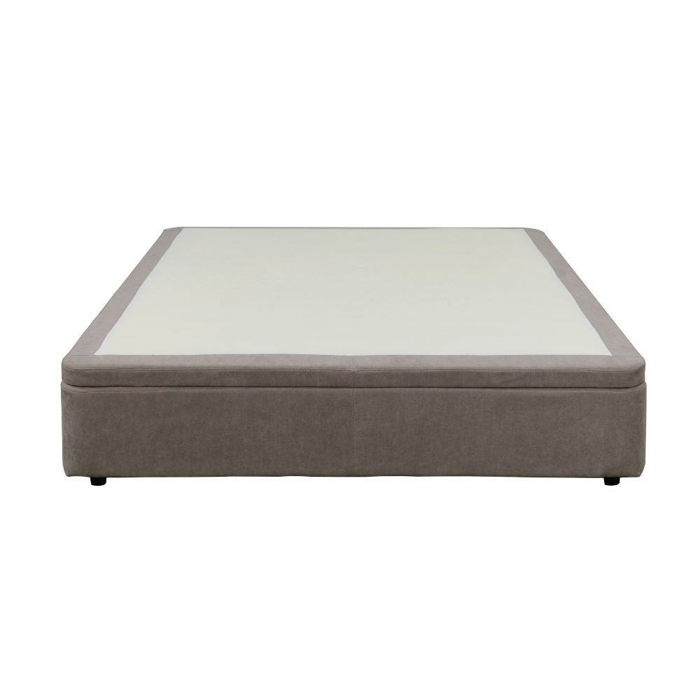 Letto matrimoniale con contenitore in tessuto taupe 162x192x39H Sommier