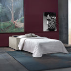 Divano letto 3 posti in tessuto tortora con materasso memory 210x100x110H Era