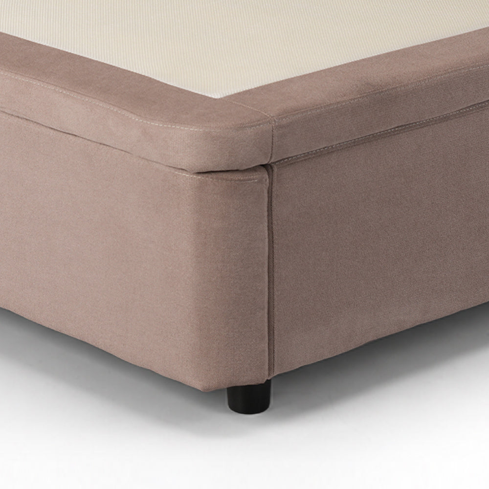 Letto matrimoniale con contenitore in tessuto tortora 180x200 Sommier