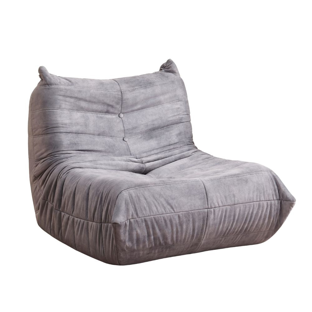 Poltrona in schiuma rivestita in tessuto colore grigio chiaro Horace&nbsp;