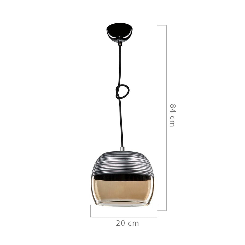 Lampada a sospensione 84h diffusore bicchiere rovesciato colore nero