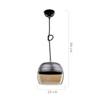Lampada a sospensione 84h diffusore bicchiere rovesciato colore nero