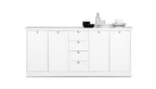 Credenza 200x90h cm con cassetti e ripiani colore bianco opaco - Landwood 52