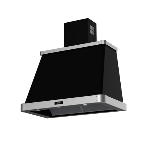 Cappa aspirante colore nero opaco con cornice colore inox - Samet Era90