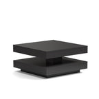 Tavolino da salotto con doppio piano quadrato girevole antracite 67x67 cm Monolith