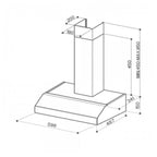 Cappa a parete Ionica Plus XA60 3 livelli velocità inox classe D Faber