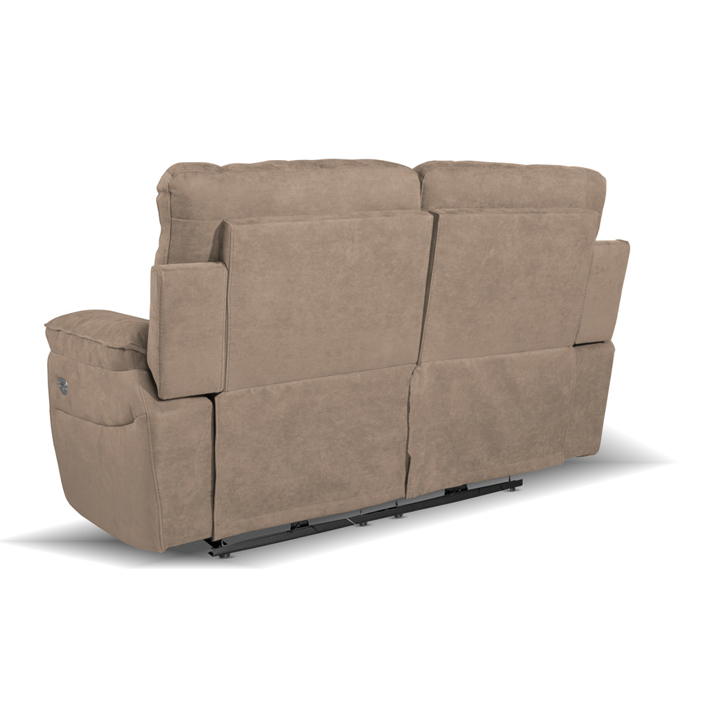 Divano 2 posti con recliner elettrico tessuto cappuccino 160x102H cm - Yuston