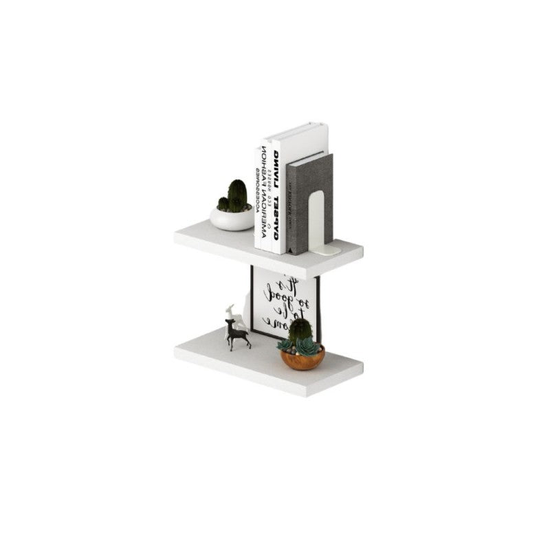 Coppia mensole colore bianco frassinato 45x23 cm con reggimensole