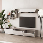 Parete attrezzata colore bianco e tortora 210x35x39H Free