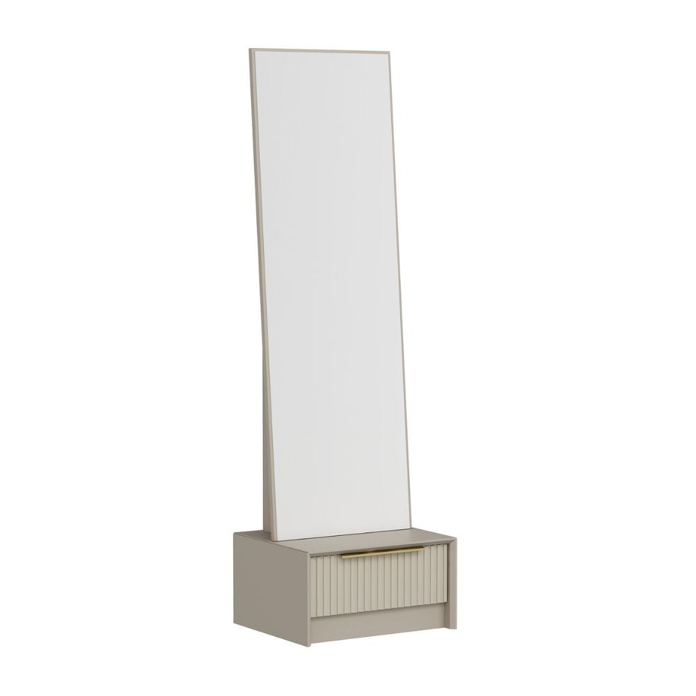 Spiegel mit Schubladenunterschrank Kaschmirfarbe 54x45x178H cm - Wilmy