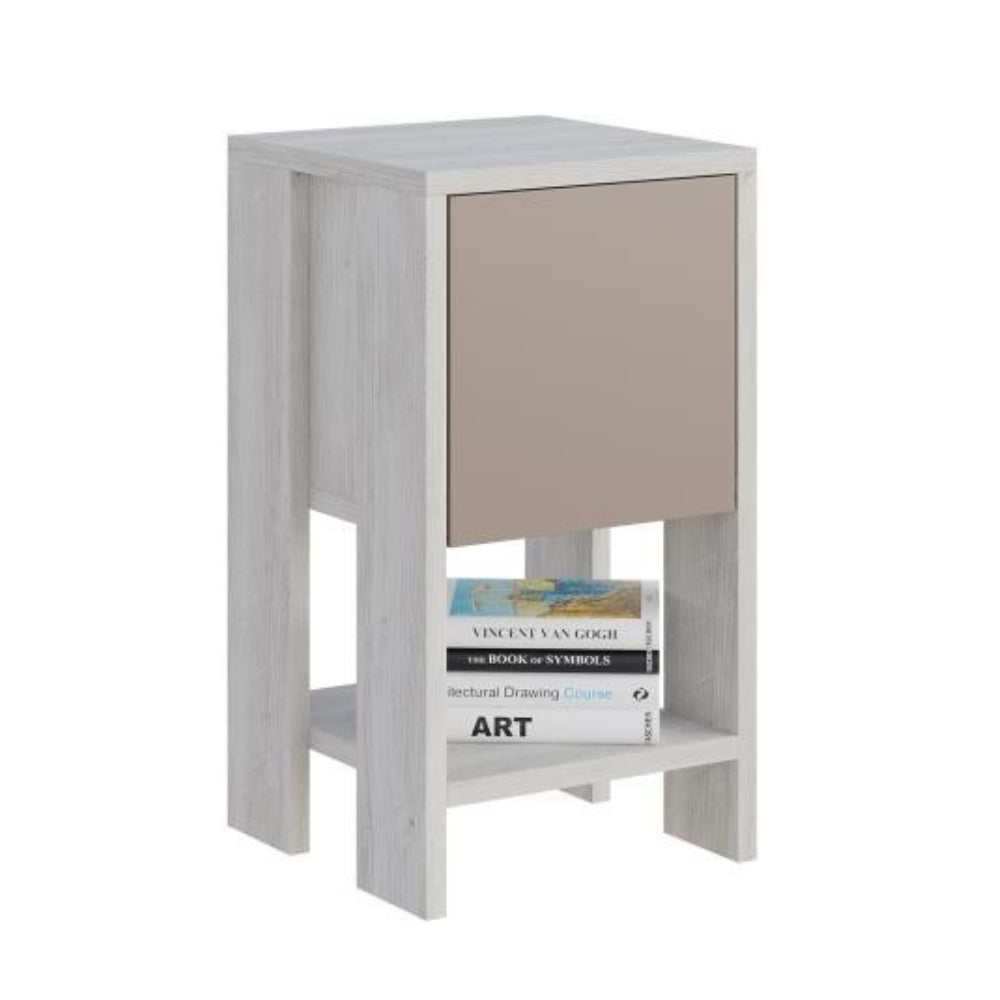 Comodino con anta ribalta 30x30x55h colore bianco Ema