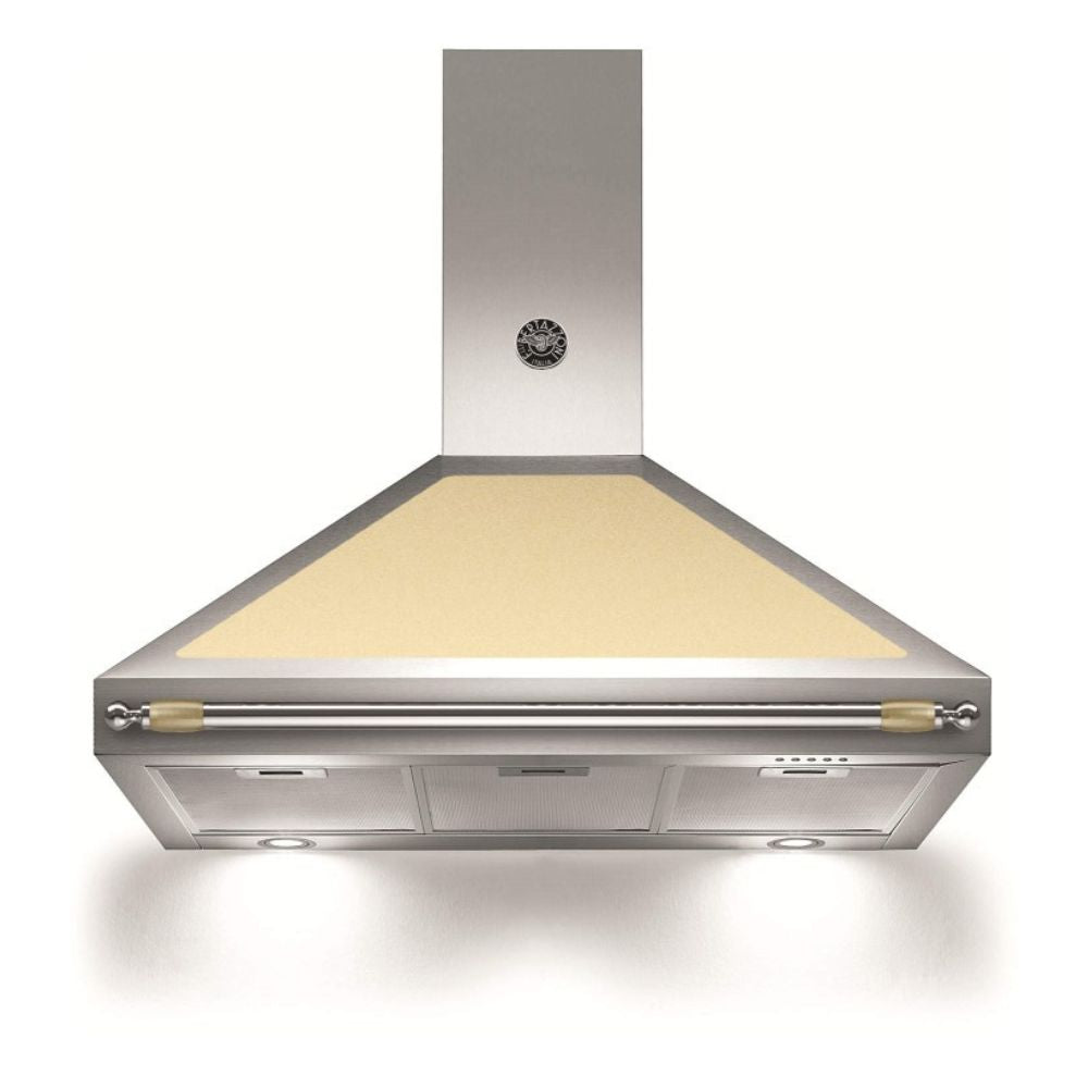 Cappa parete K90HERCRA 90 cm inox e scocca crema classe A Bertazzoni