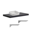 Meuble sous-vasque de salle de bain anthracite 100x47 cm avec lavabo à poser blanc