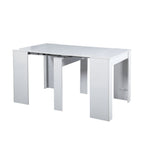 Console laquée blanche 90x50 cm extensible jusqu'à 3 mètres - Ofelia