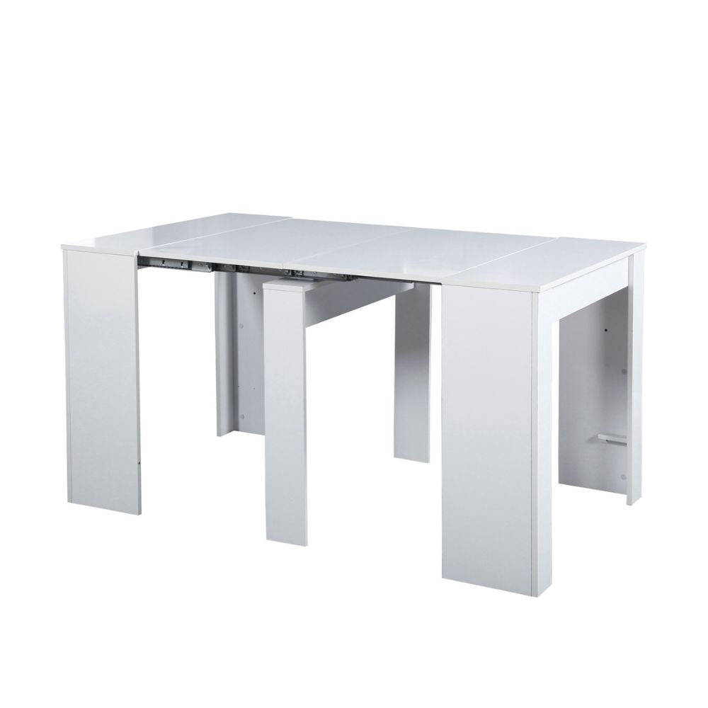 Console laquée blanche 90x50 cm extensible jusqu'à 3 mètres - Ofelia