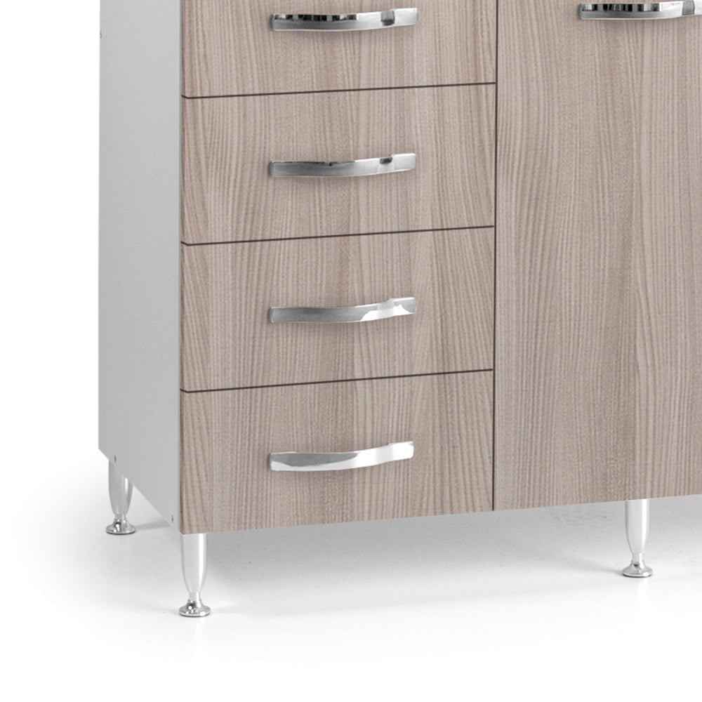 Mobile sottolavello con cassettiera sinistra e lavello incluso colore olmo 120 cm