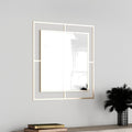 Specchio quadrato 58x58 cm con doppia cornice in metallo colore oro - Corner