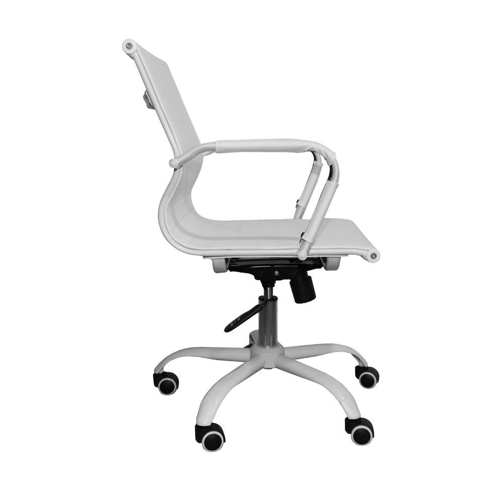 Poltrona ufficio con schienale ergonomico e ruote colore bianco H91 Nuvia