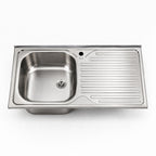 Lavello appoggio 1 vasca con gocciolatoio destro 100x50 cm. inox SA10050 Samet