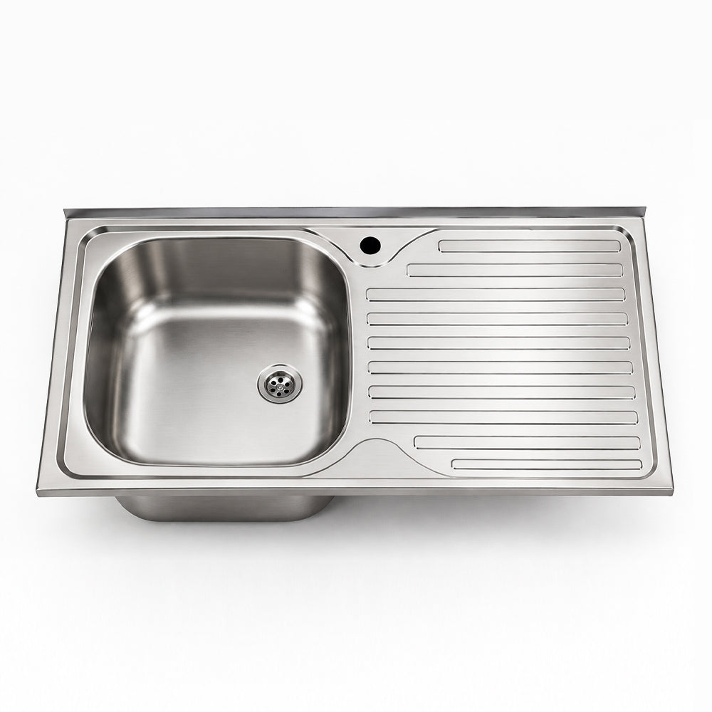 Lavello appoggio 1 vasca con gocciolatoio destro 100x50 cm. inox SA10050 Samet