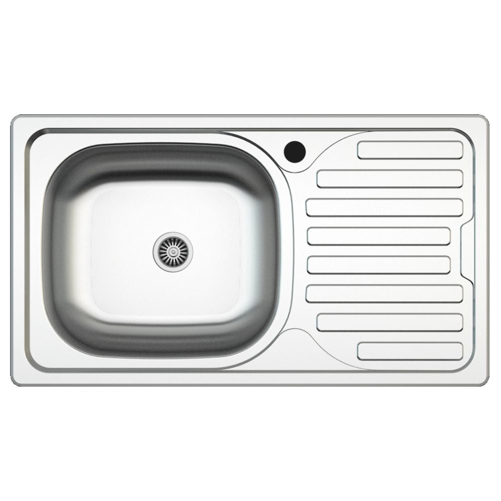Lavello incasso cucina acciaio 76x43.5 una vasca e gocciolatoio destro SA07DX Samet