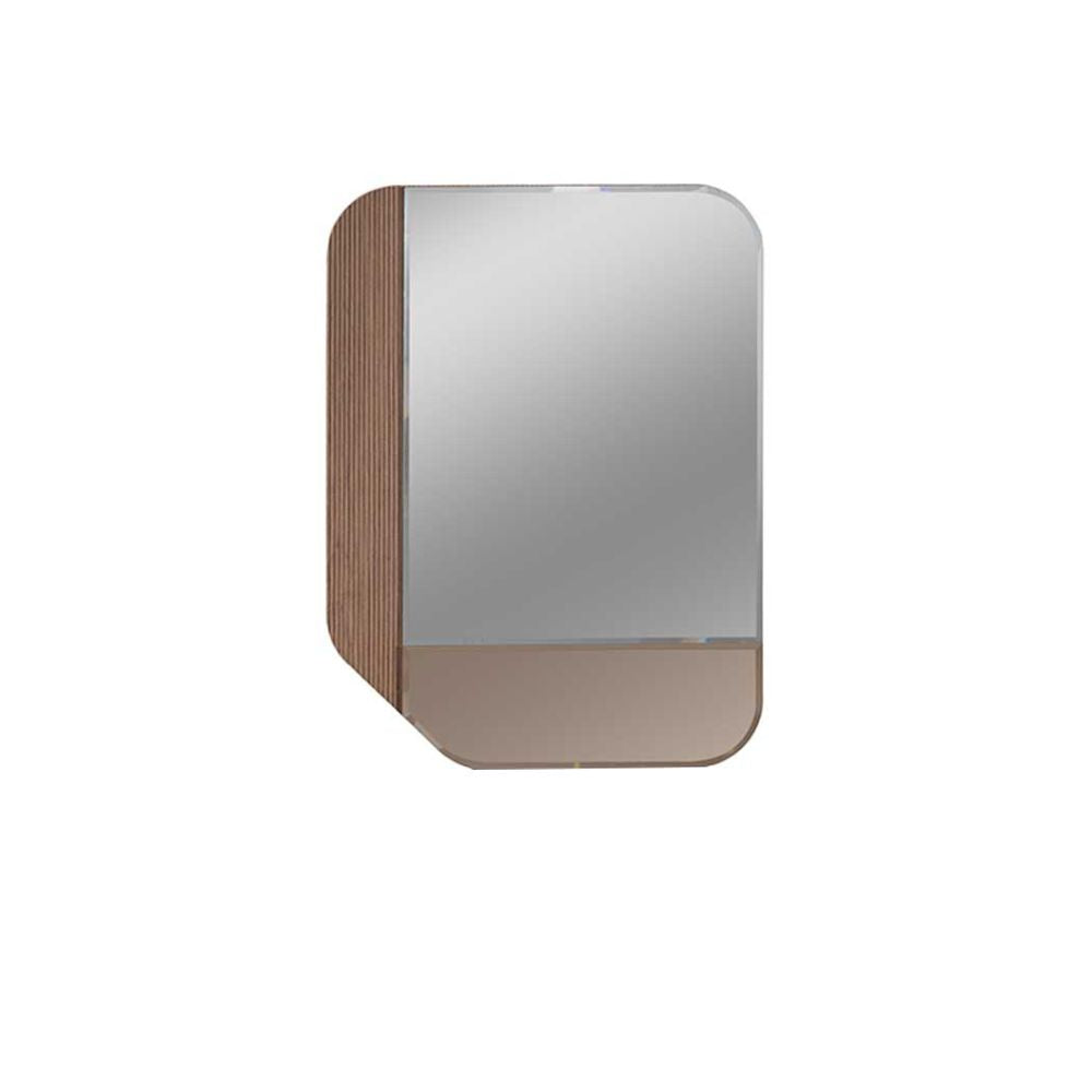 Camera da letto con letto contenitore e armadio con specchi colore beige e kaplan - Vega