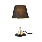 Lampada da tavolo Aden in metallo e paralume tessuto colore nero
