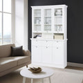 Credenza con tre ante in vetro e tre cassetti colore bianco Landwood50