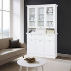 Credenza con tre ante in vetro e tre cassetti colore bianco Landwood50
