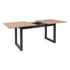 Table extensible 160x90 cm avec plateau couleur chêne et structure anthracite - Denver 50