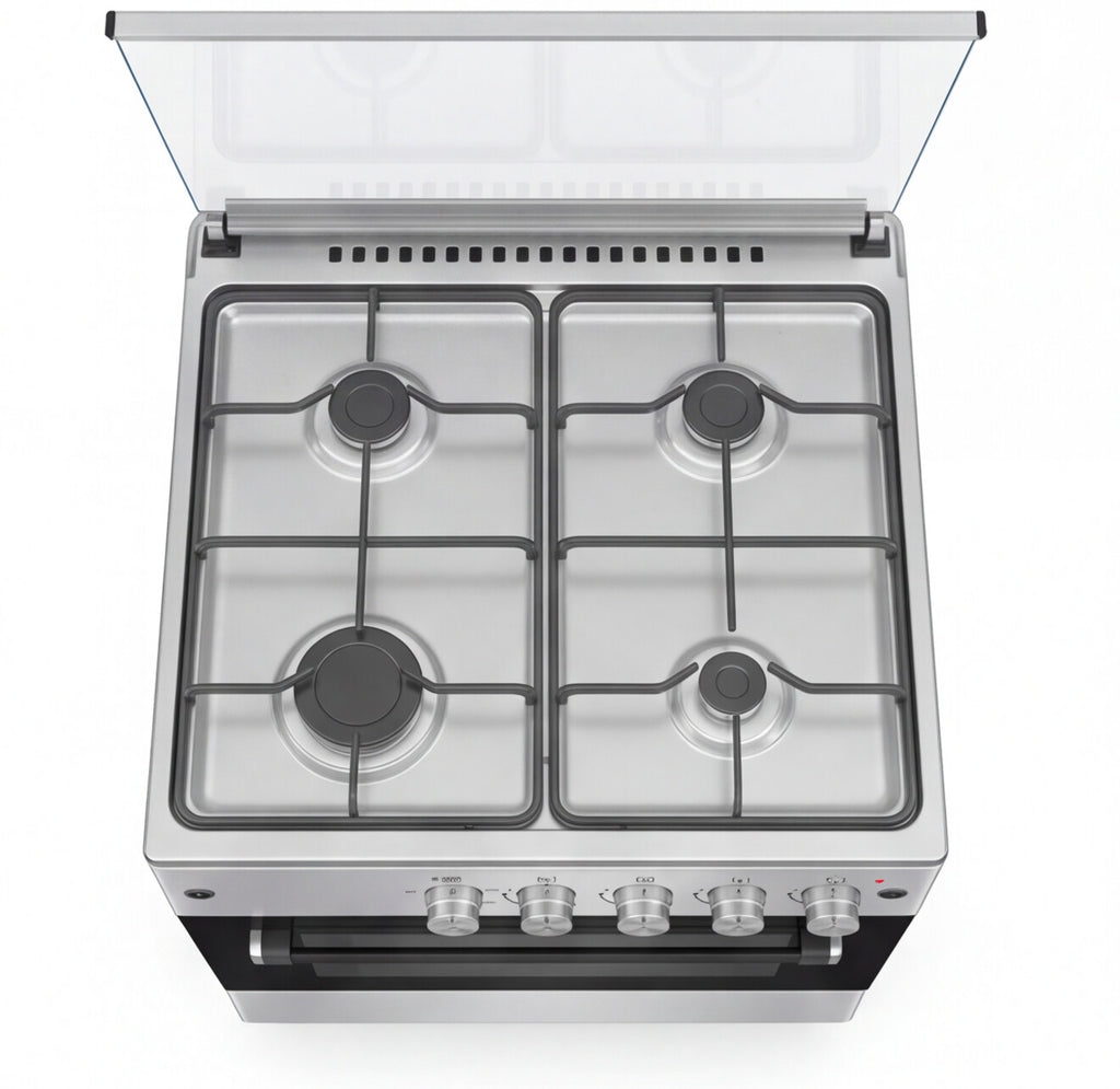 Cuisinière à gaz 50x80h cm en acier inoxydable avec four classe A - Flora 60