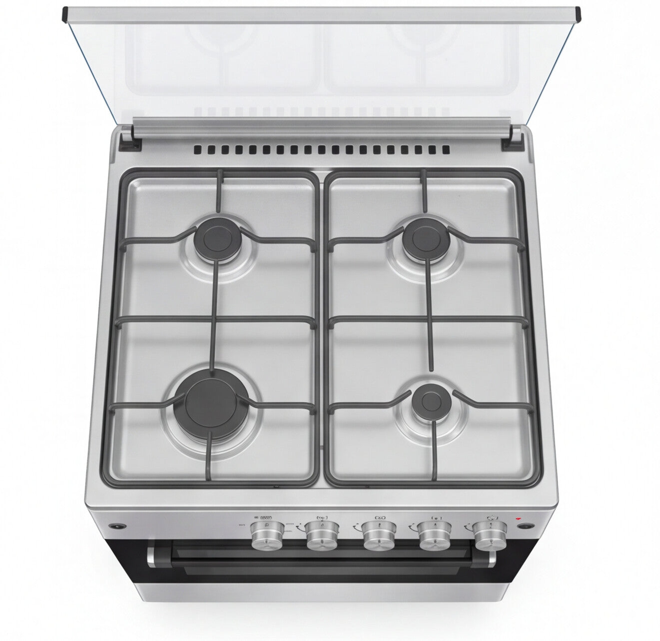 Gasherd 50x80h cm aus Edelstahl mit Backofen Klasse A - Flora 60