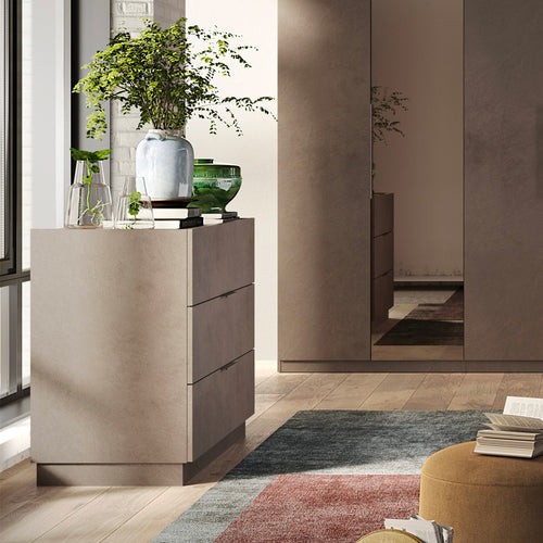 Comò 110 cm con 3 cassetti colore bronzo - Mustella