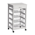 Carrello da cucina con cestini estraibili e cassetto color bianco - Vesuvio