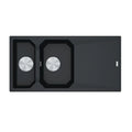 Lavello cucina 2 vasche gocciolatoio reversibile fragranite 100x50 cm. nero Franke FXG661