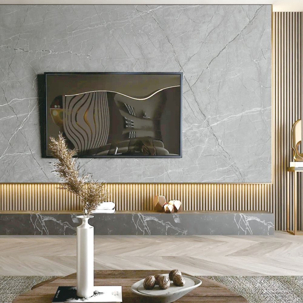 Pannello decorativo effetto marmo grigio opaco 122x300 PANGH30