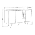 Madia 3 ante 142x35,5x83h colore sandstone Clara
