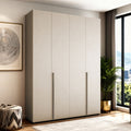 Armadio 4 ante battenti cashmere con ripiani e aste appendiabiti H 245 cm Modular