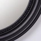 Specchio decorativo rotondo da parete 45x45 cm nero con bordo interno perlinato MR512