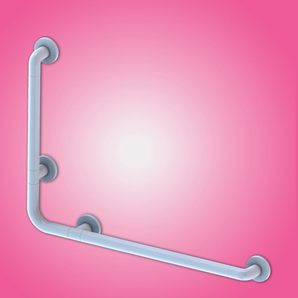 Winkel-Sicherheits-Haltegriff für Badezimmer, weiß, 78 cm