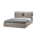 Camera da letto con letto contenitore e armadio con specchi colore beige e kaplan - Vega