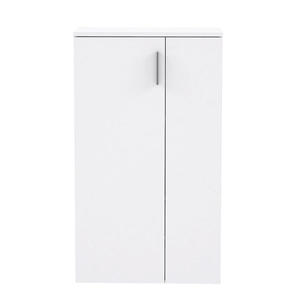 Meuble à chaussures polyvalent à 2 portes et 5 étagères couleur blanche 69x34x120H Lucio