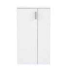 Meuble à chaussures polyvalent à 2 portes et 5 étagères couleur blanche 69x34x120H Lucio